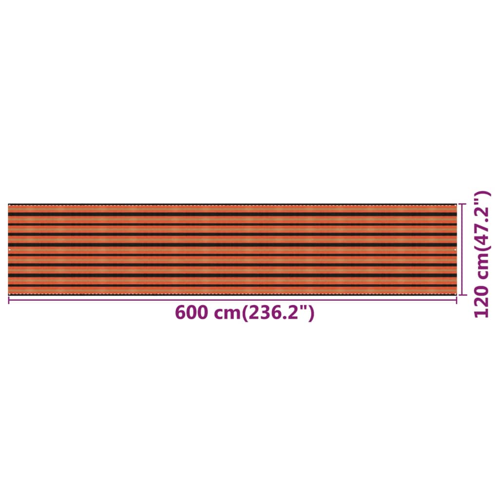 vidaXL Parvekkeen suoja monivärinen 120x600 cm HDPE