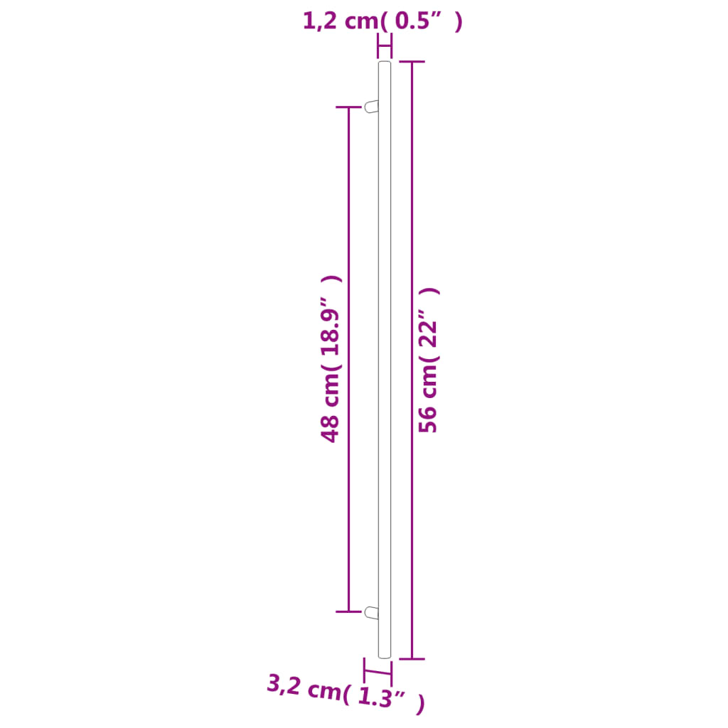 vidaXL Kaapin kahvat 5 kpl pronssi 480 mm ruostumaton teräs