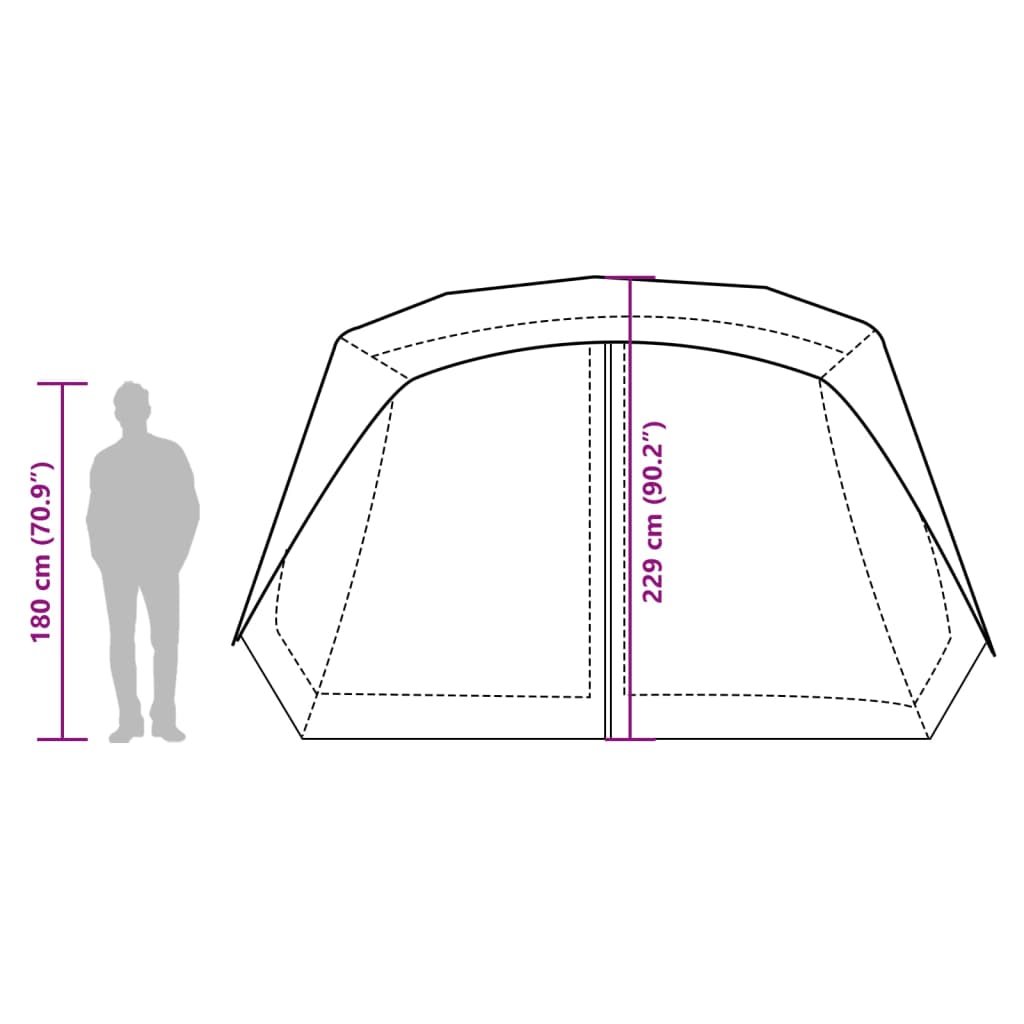 vidaXL Perheteltta LED-valolla 10 henkilölle vaaleanvihr. pikavapautus