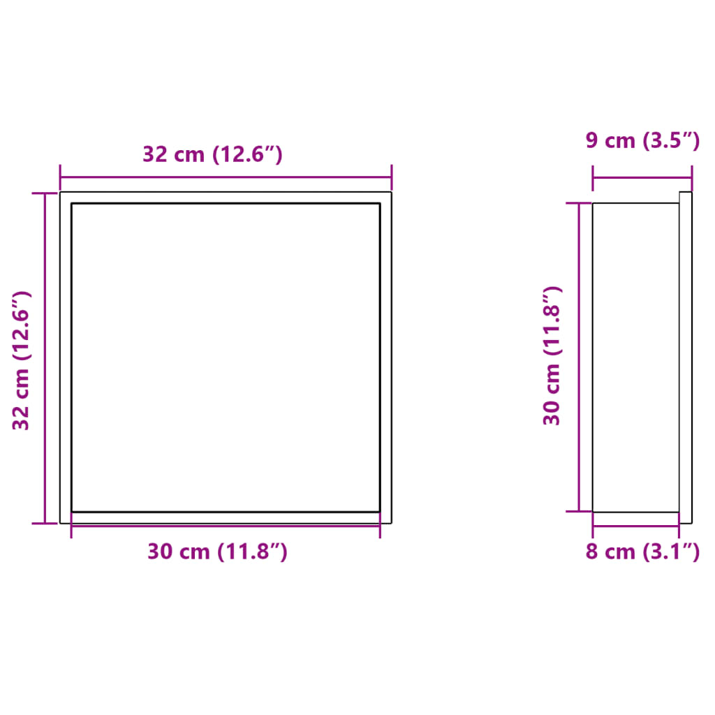 vidaXL Suihkuhylly harjattu kulta 32x32x9 cm ruostumaton teräs