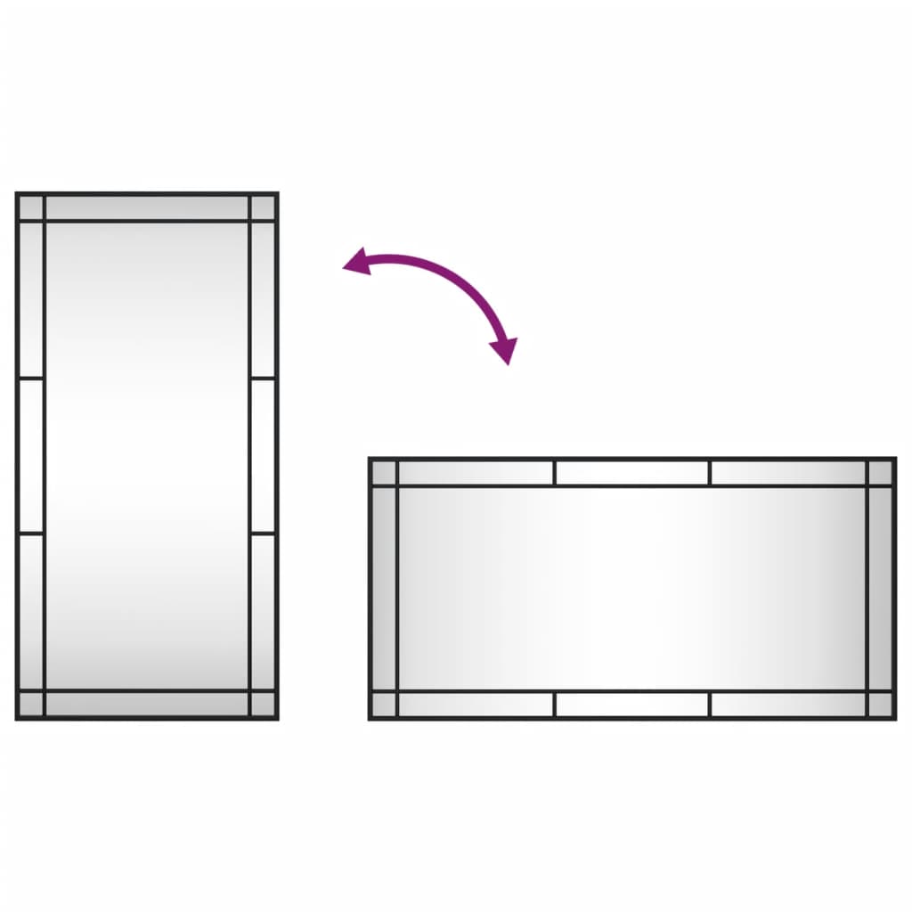 vidaXL Seinäpeili musta 50x100 cm suorakulmio rauta