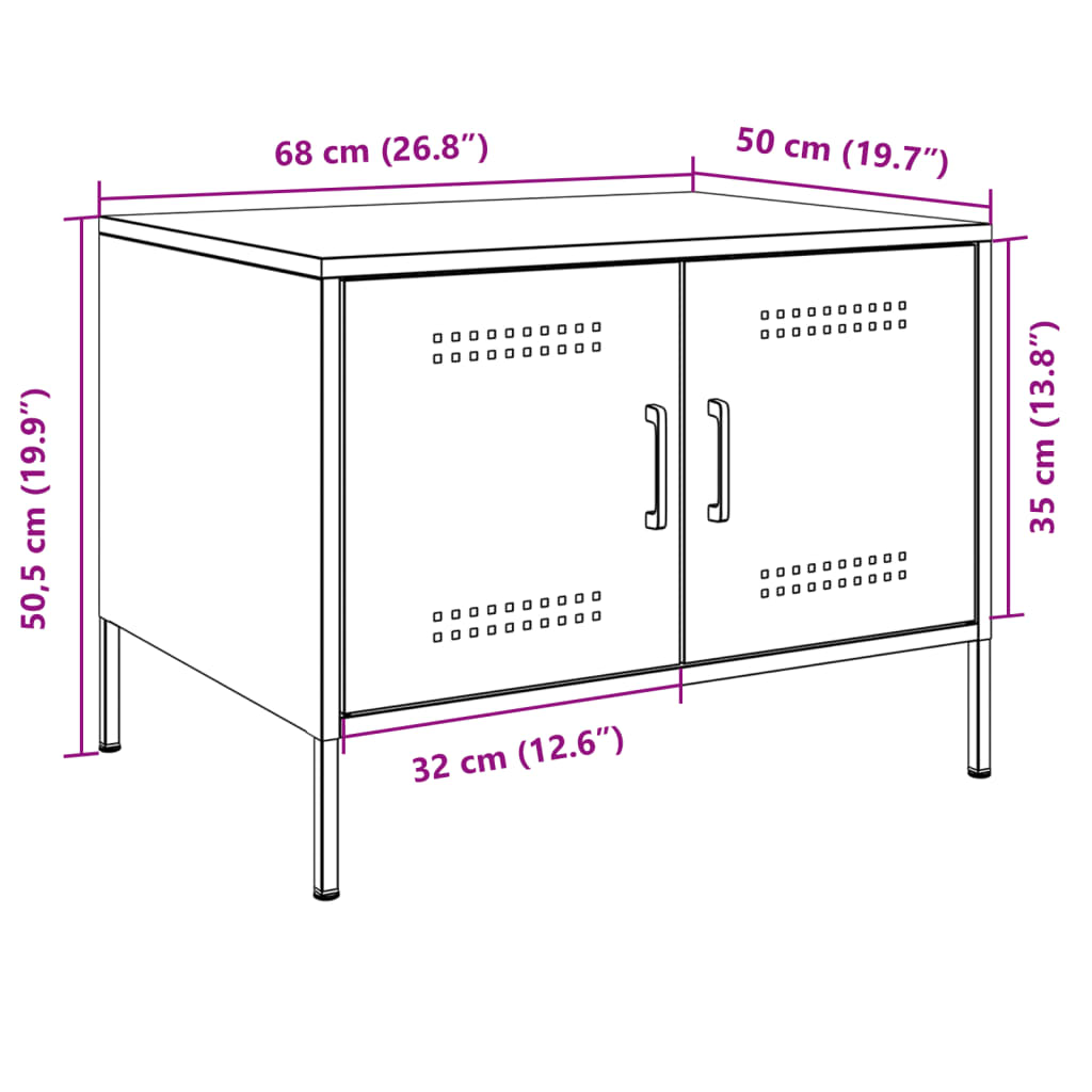 vidaXL Sohvapöytä musta 68x50x50,5 cm teräs