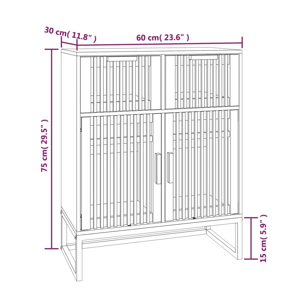 vidaXL Senkki musta 60x30x75 cm tekninen puu