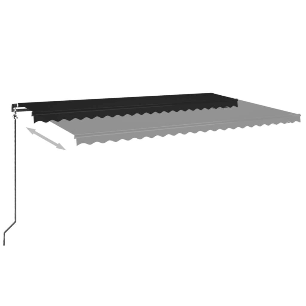 vidaXL Sisäänkelattava markiisi LED-valo 500x350 cm antrasiitti