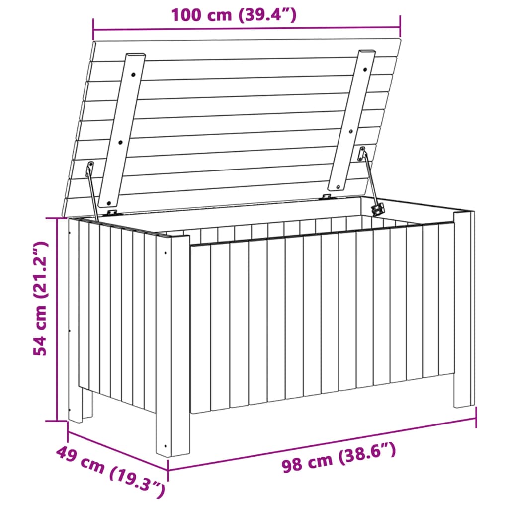 vidaXL Säilytyslaatikko kannella RANA valk. 100x49x54 cm täysi mänty