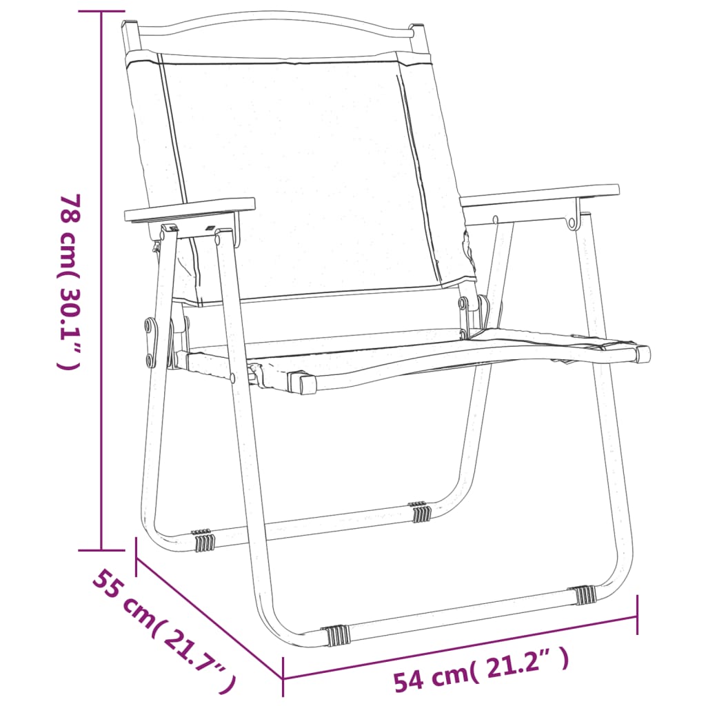 vidaXL Retkituolit 2 kpl vihreä 54x55x78 cm Oxford kangas