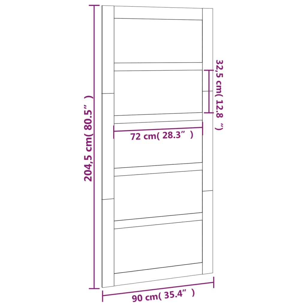 vidaXL Lato-ovi 90x1,8x204,5 cm täysi mänty