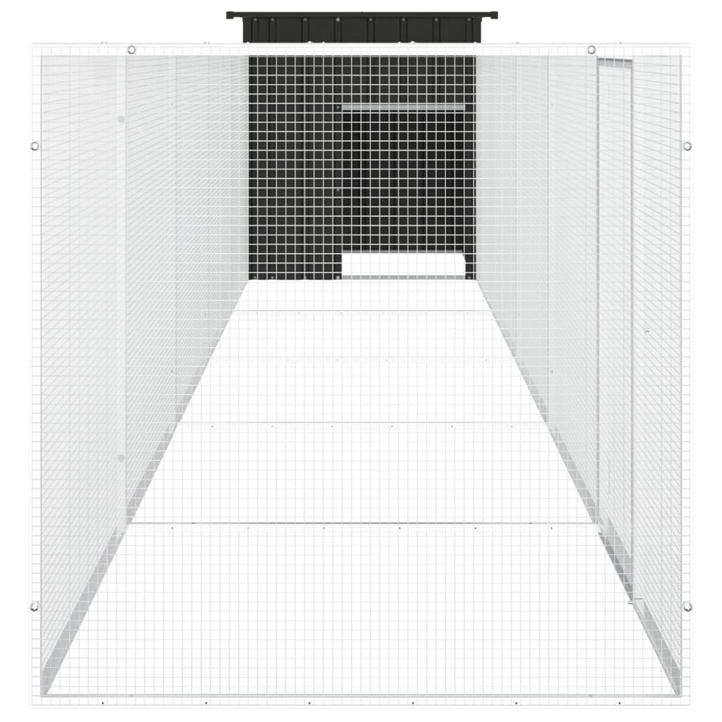 vidaXL Kanahäkki antrasiitti 600x91x100 cm galvanoitu teräs