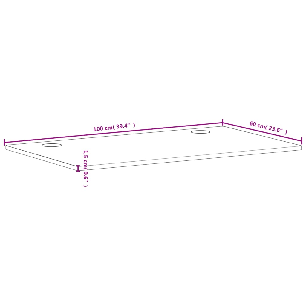 vidaXL Pöytälevy 100x60x1,5 cm täysi pyökki