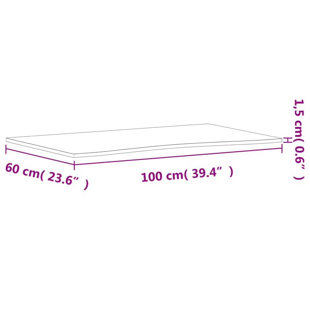 vidaXL Pöytälevy 100x(55-60)x1,5 cm täysi pyökki