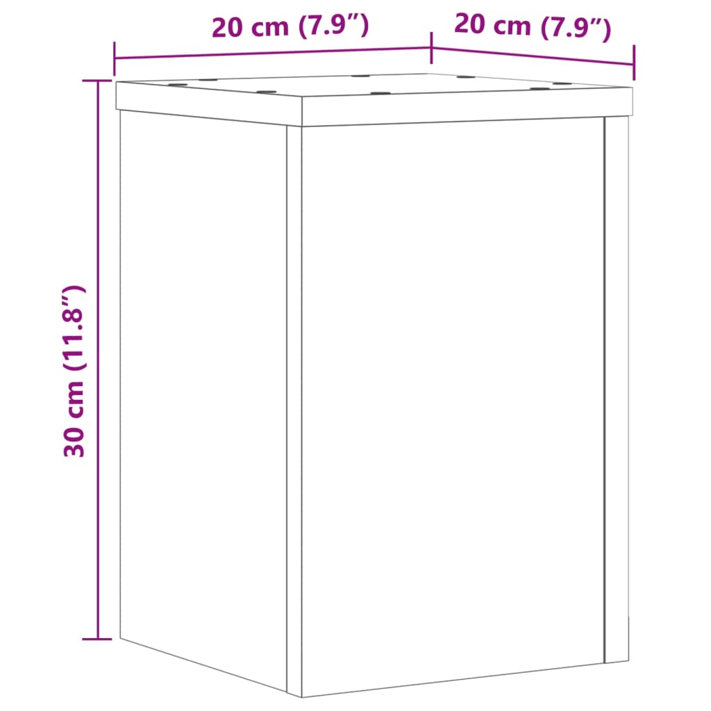 vidaXL Kasvitelineet 2 kpl musta 20x20x30 cm tekninen puu