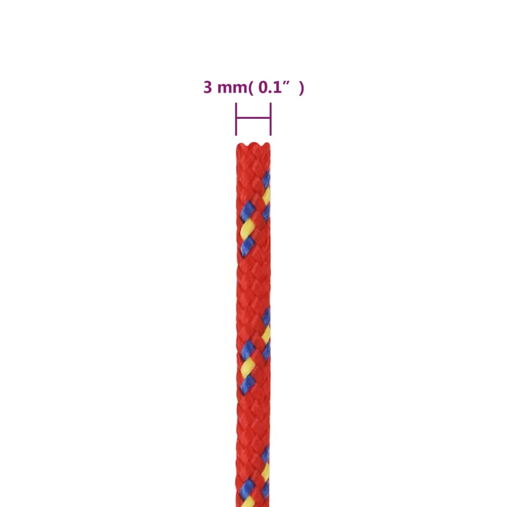 vidaXL Veneköysi punainen 3 mm 100 m polypropeeni