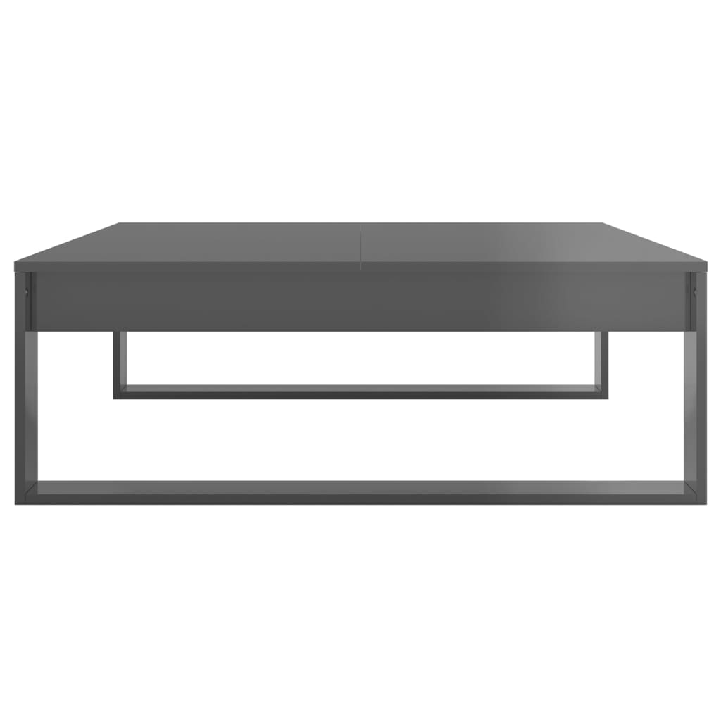 vidaXL Sohvapöytä korkeakiilto harmaa 100x100x35 cm lastulevy 