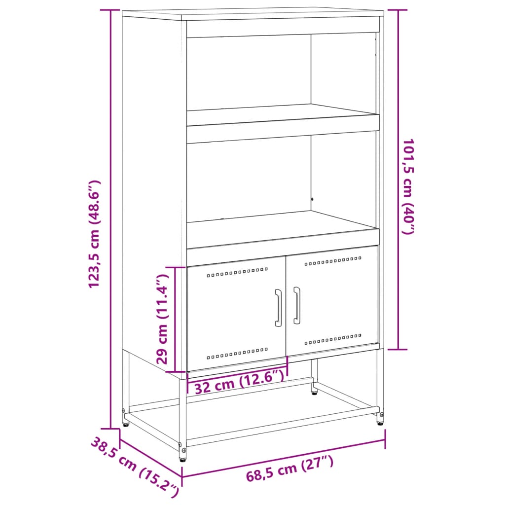 vidaXL TV-taso antrasiitti 100,5x39x60,5 cm teräs