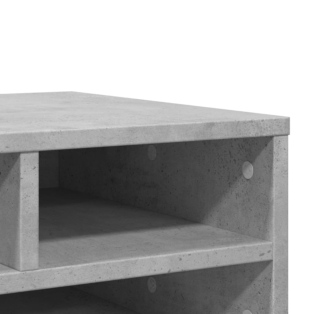 vidaXL Tulostinteline betoninharmaa 49x40x22,5 cm tekninen puu