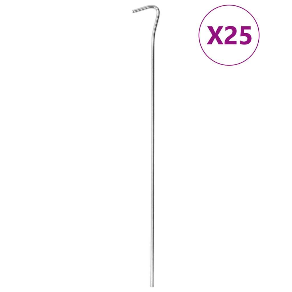 vidaXL Telttatapit 25 kpl 30 cm Ø4 mm galvanoitu teräs