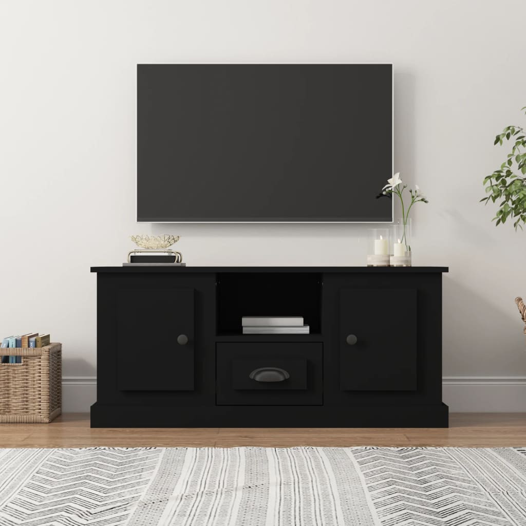 vidaXL TV-taso musta 100x35,5x45 cm tekninen puu