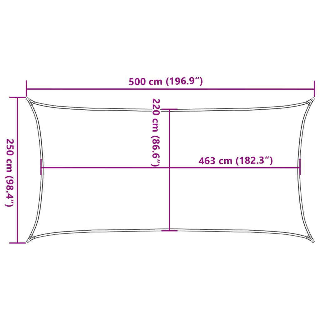 vidaXL Aurinkopurje hiekka 5x2,5 m 100% Oxford polyesteri