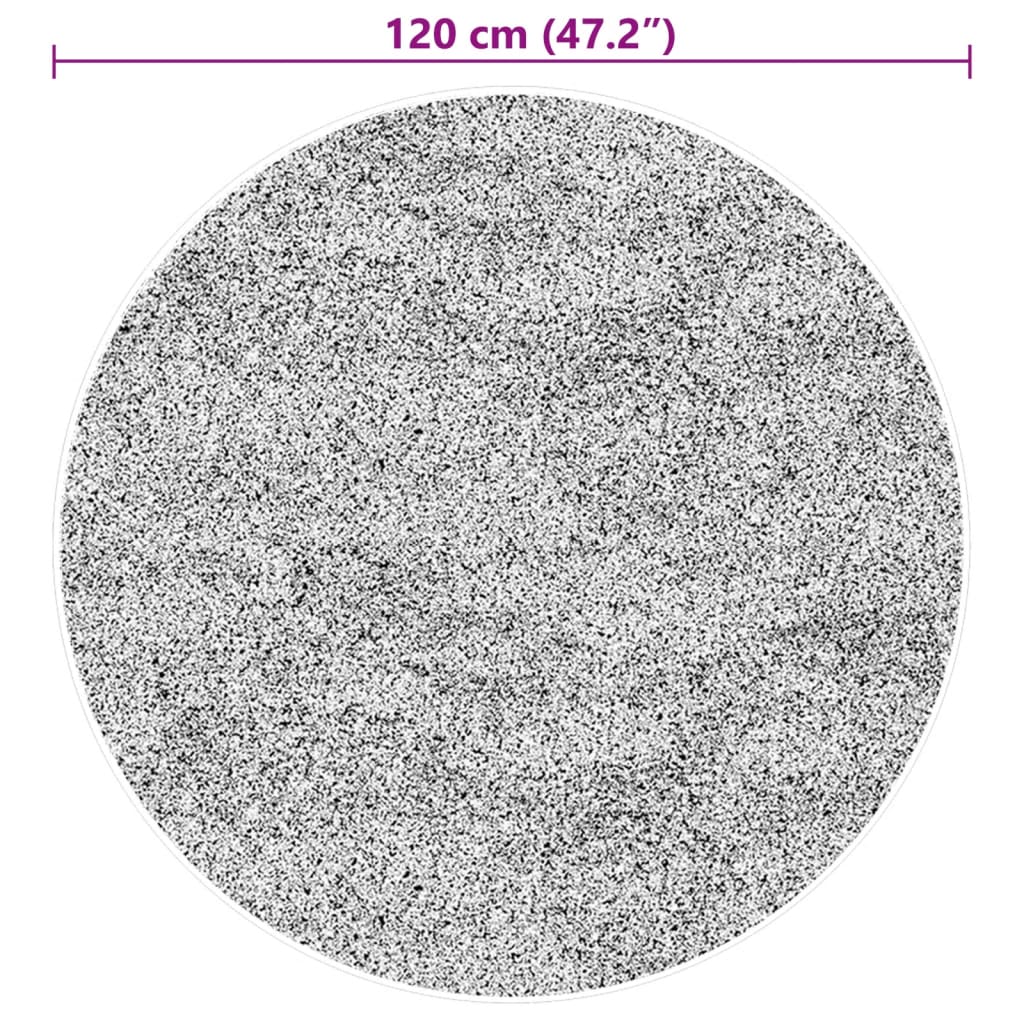 vidaXL Matto HUARTE lyhytnukkainen ja pestävä musta Ø 120 cm