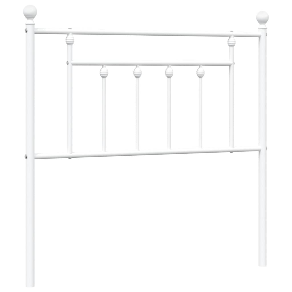 vidaXL Metallinen sängynpääty valkoinen 90 cm