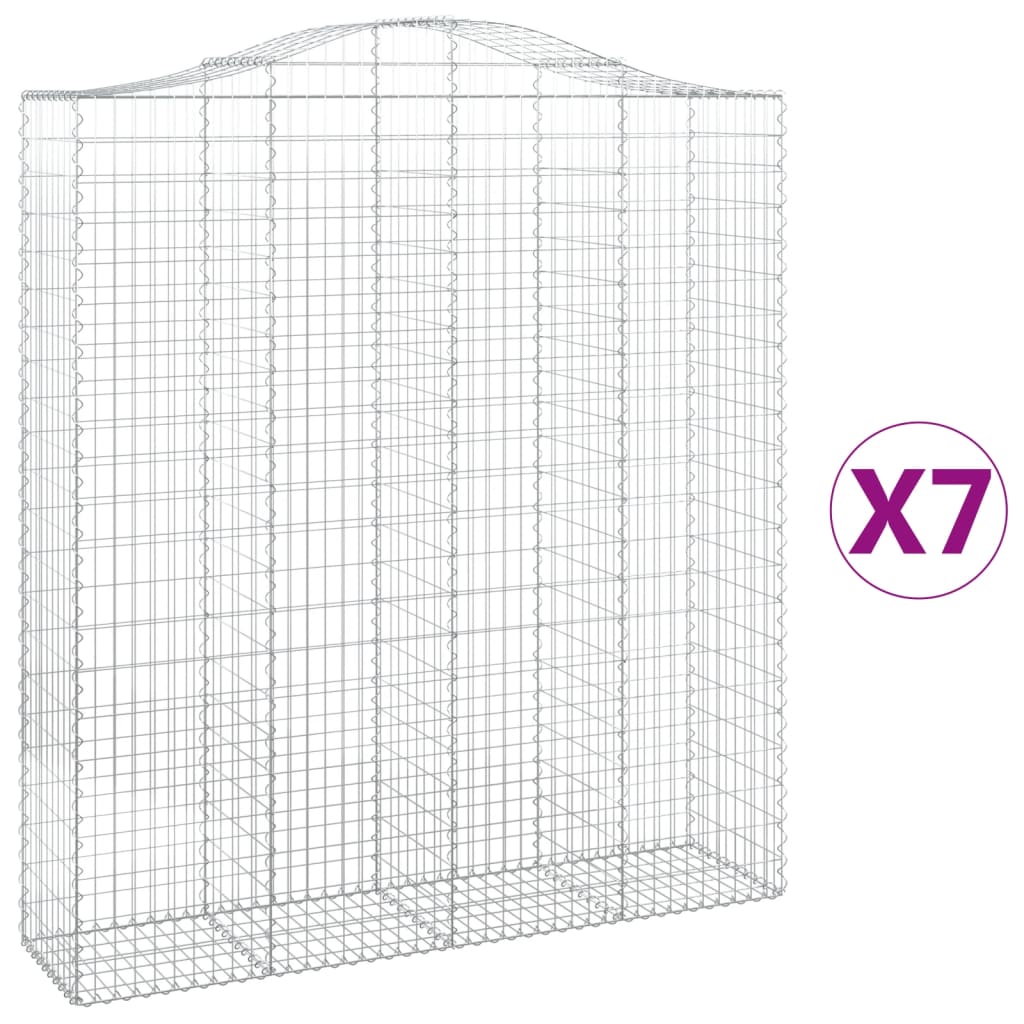 vidaXL Kaarevat kivikorit 7 kpl 200x50x220/240 cm galvanoitu rauta