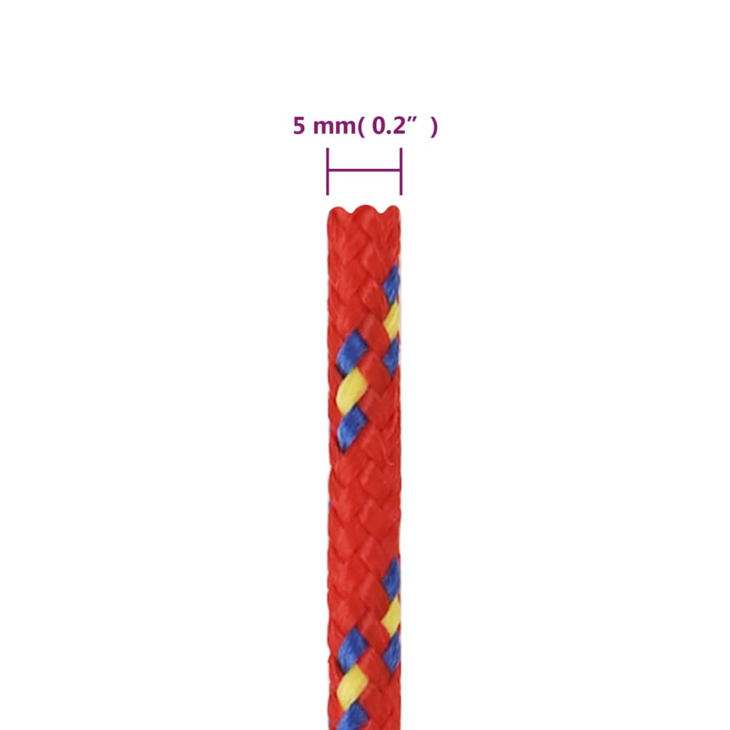 vidaXL Veneköysi punainen 5 mm 50 m polypropeeni