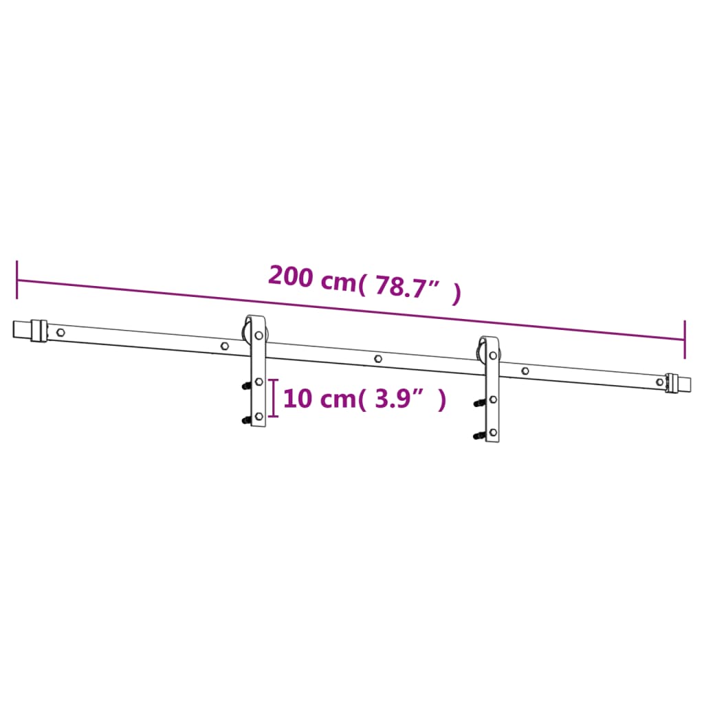 vidaXL Liukuovi asennustarvikkeineen 95x210 cm täysi mänty