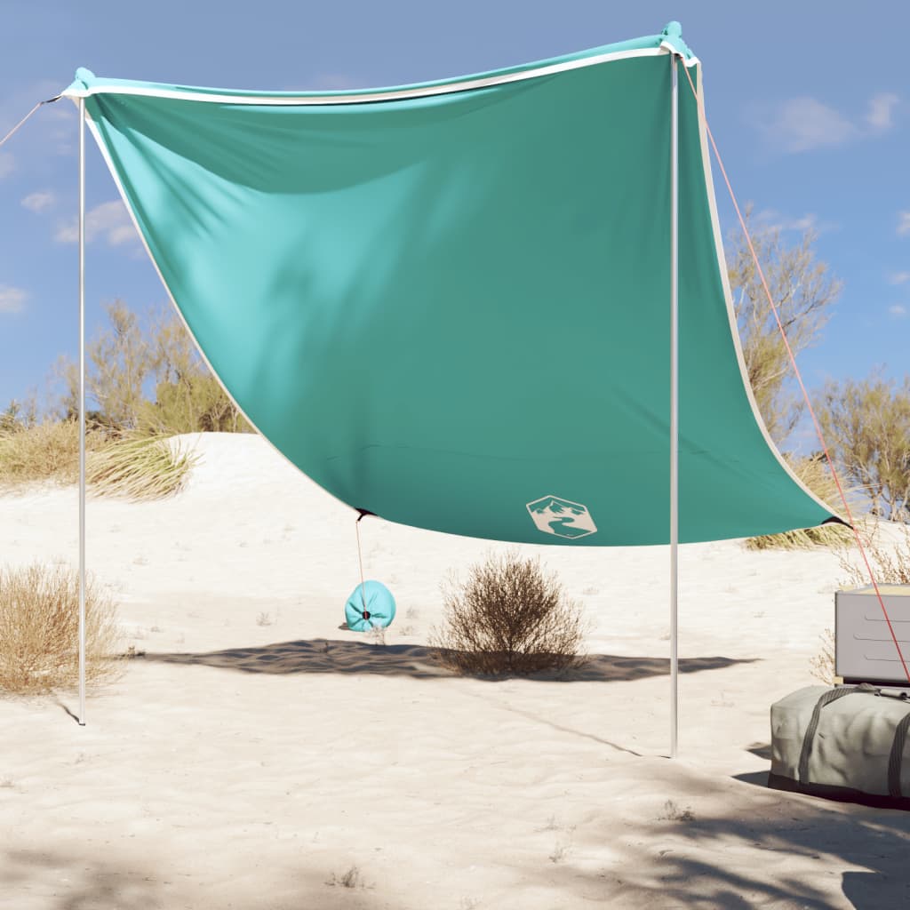 vidaXL Rantakatos hiekka-ankkureilla vihreä 214x236 cm
