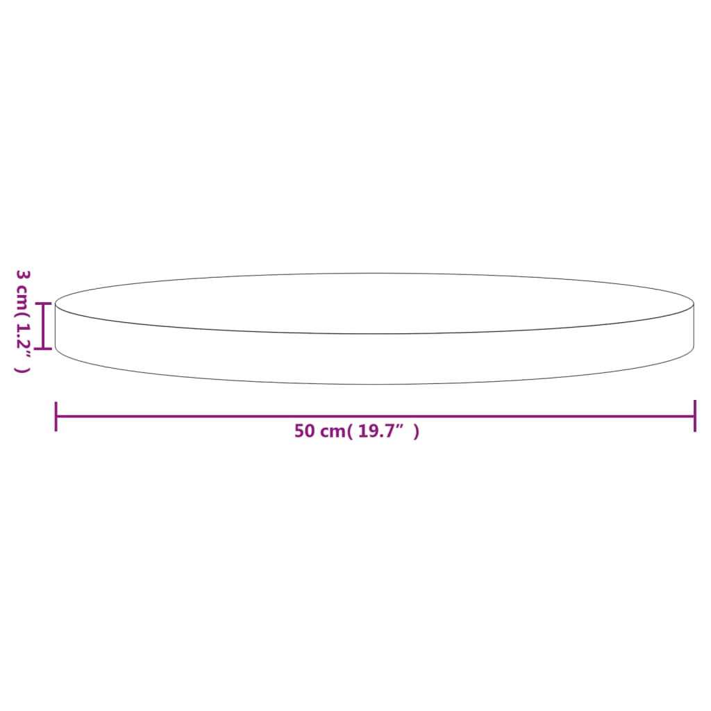 vidaXL Pöytälevy pyöreä valkoinen Ø50x3 cm täysi mänty