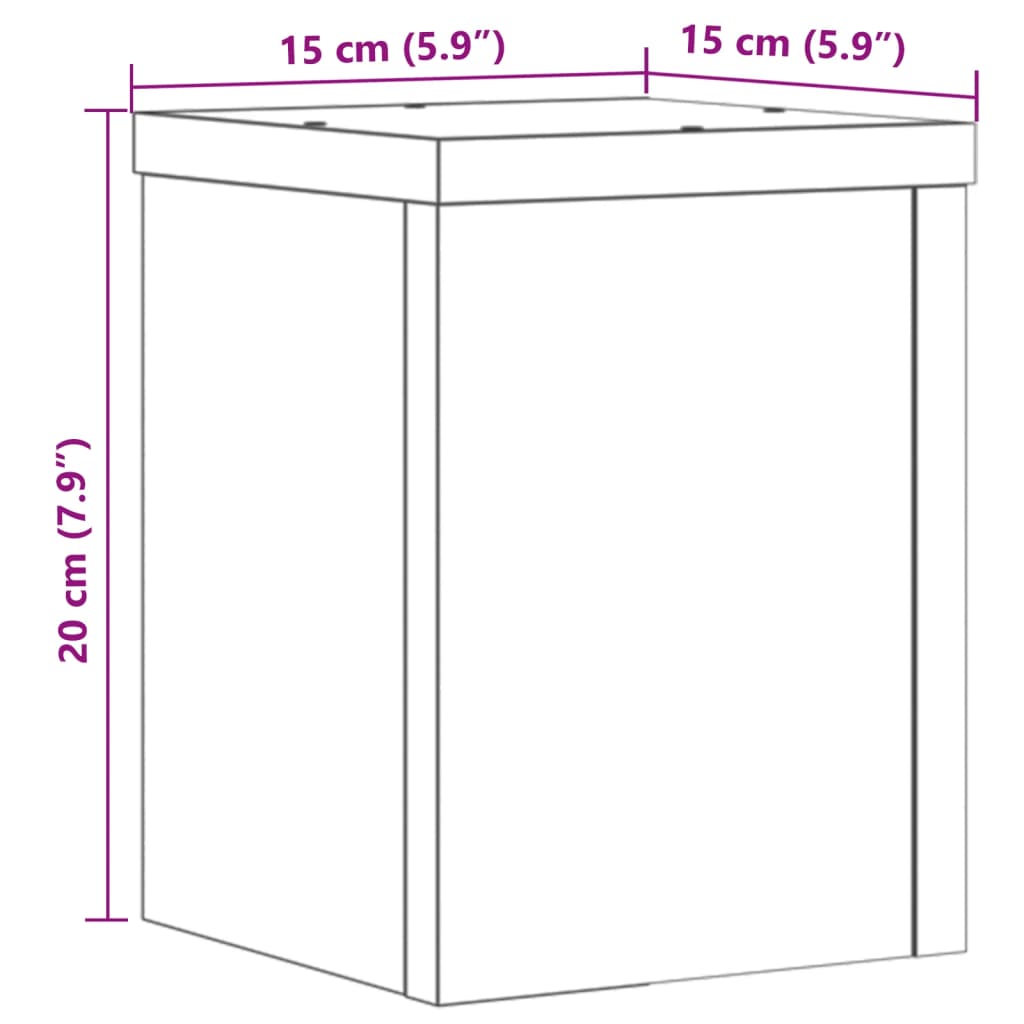 vidaXL Kasvitelineet 2 kpl valkoinen 15x15x20 cm tekninen puu