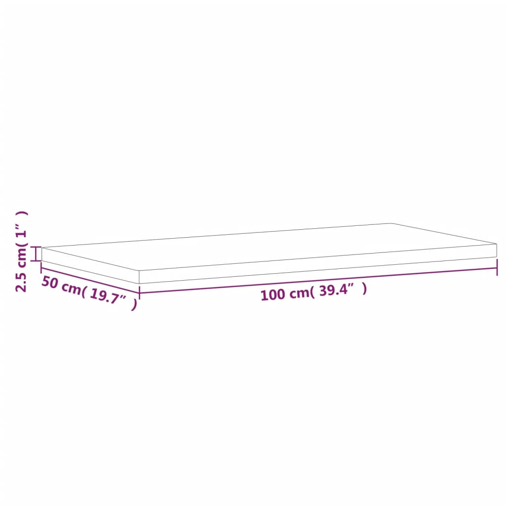 vidaXL Kylpyhuoneen työtaso 100x50x2,5 cm täysi pyökki