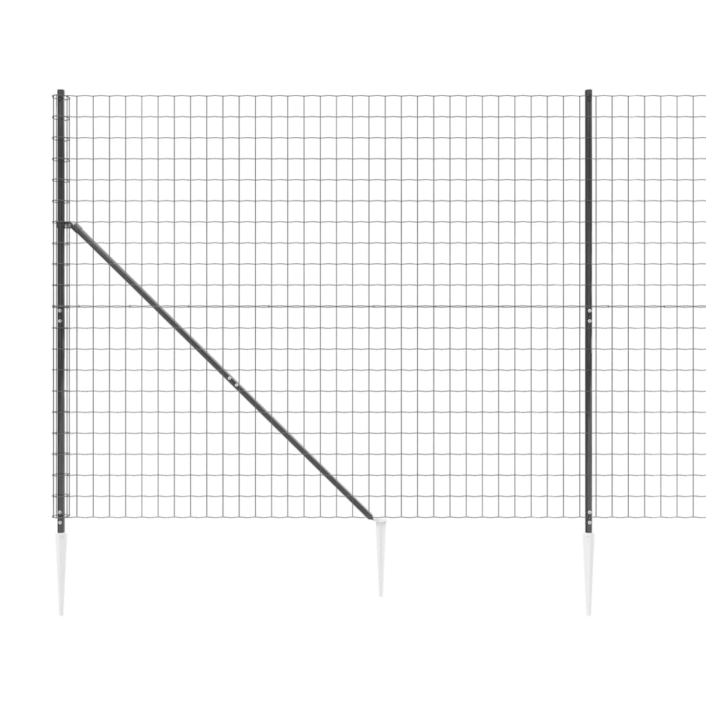 vidaXL Verkkoaita maapiikeillä antrasiitti 2,2x10 m