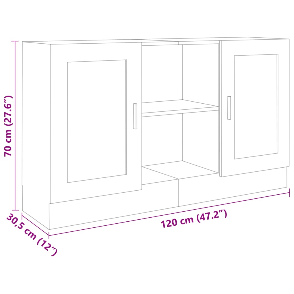 vidaXL Senkki Sonoma-tammi 120x30,5x70 cm tekninen puu