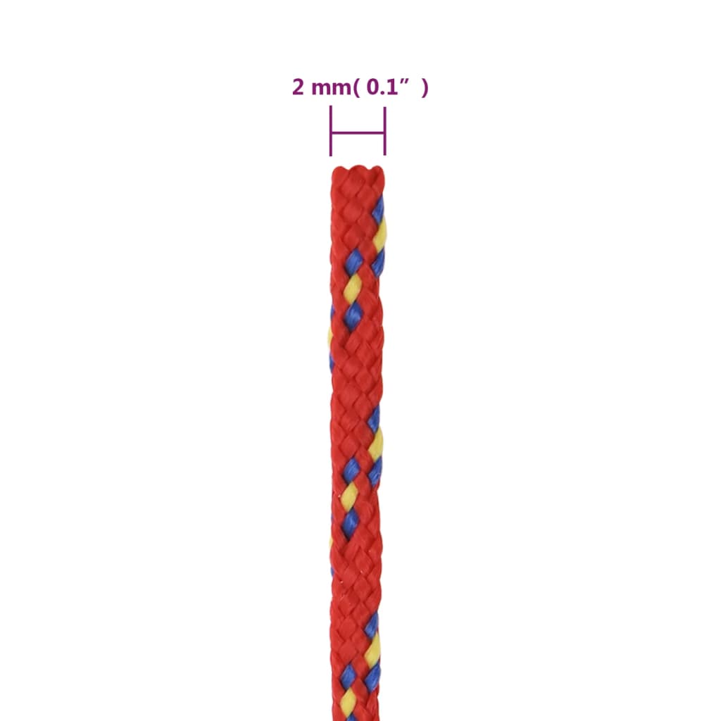 vidaXL Veneköysi punainen 2 mm 50 m polypropeeni