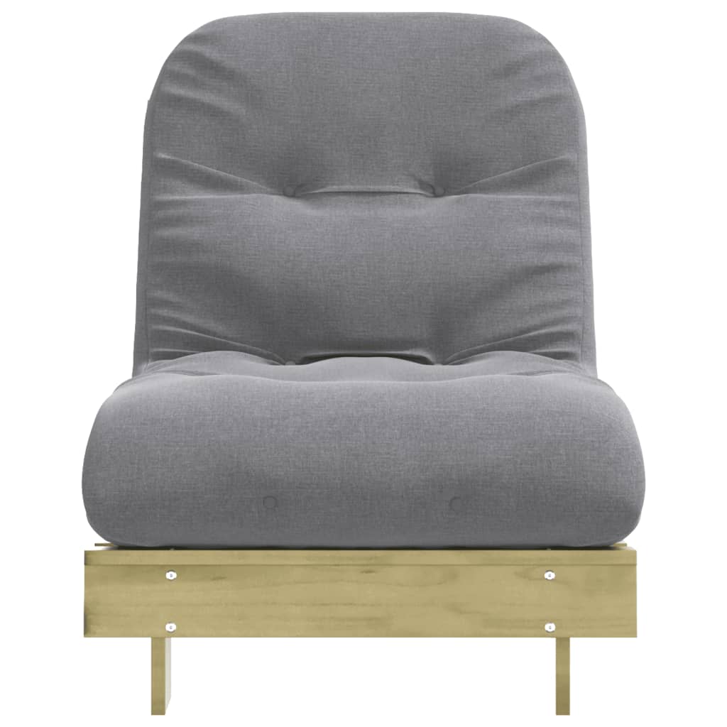 vidaXL Futon vuodesohva patjalla 70x206x11 cm kyllästetty mänty