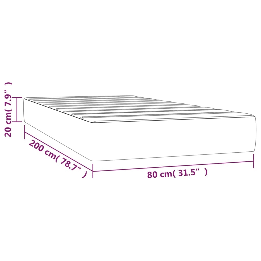 vidaXL Pussijousipatja tummanvihreä 80x200x20 cm sametti