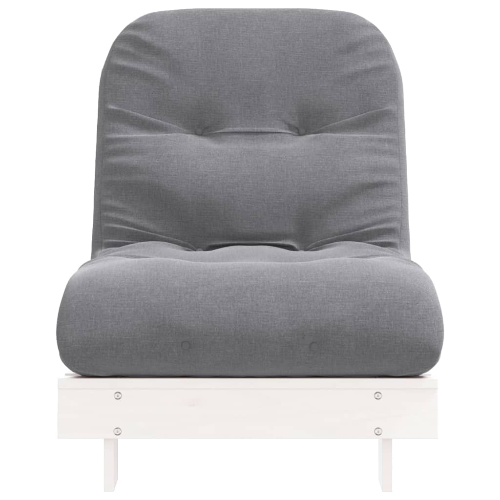 vidaXL Futon vuodesohva patjalla valkoinen 70x206x11 cm täysi mänty