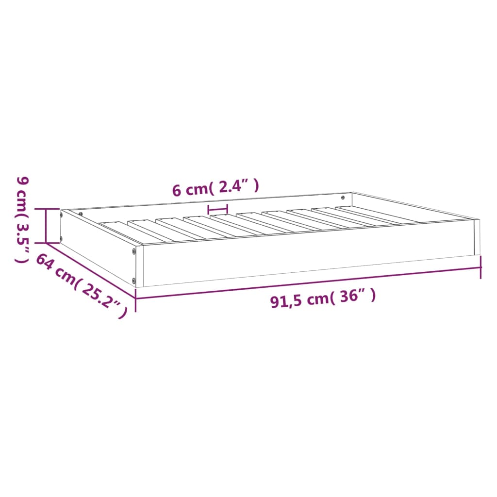 vidaXL Koiransänky hunajanruskea 91,5x64x9 cm täysi mänty