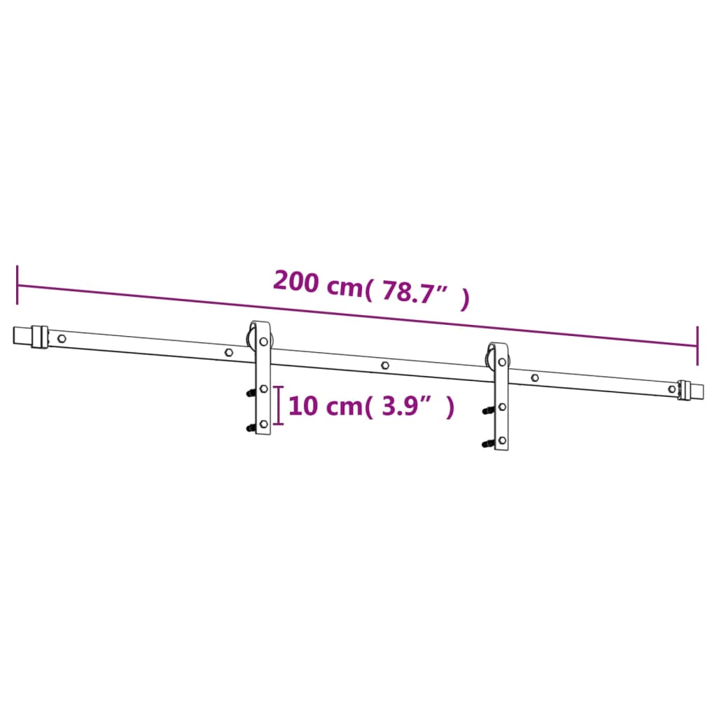 vidaXL Liukuovi asennustarvikkeineen 85x210 cm täysi mänty