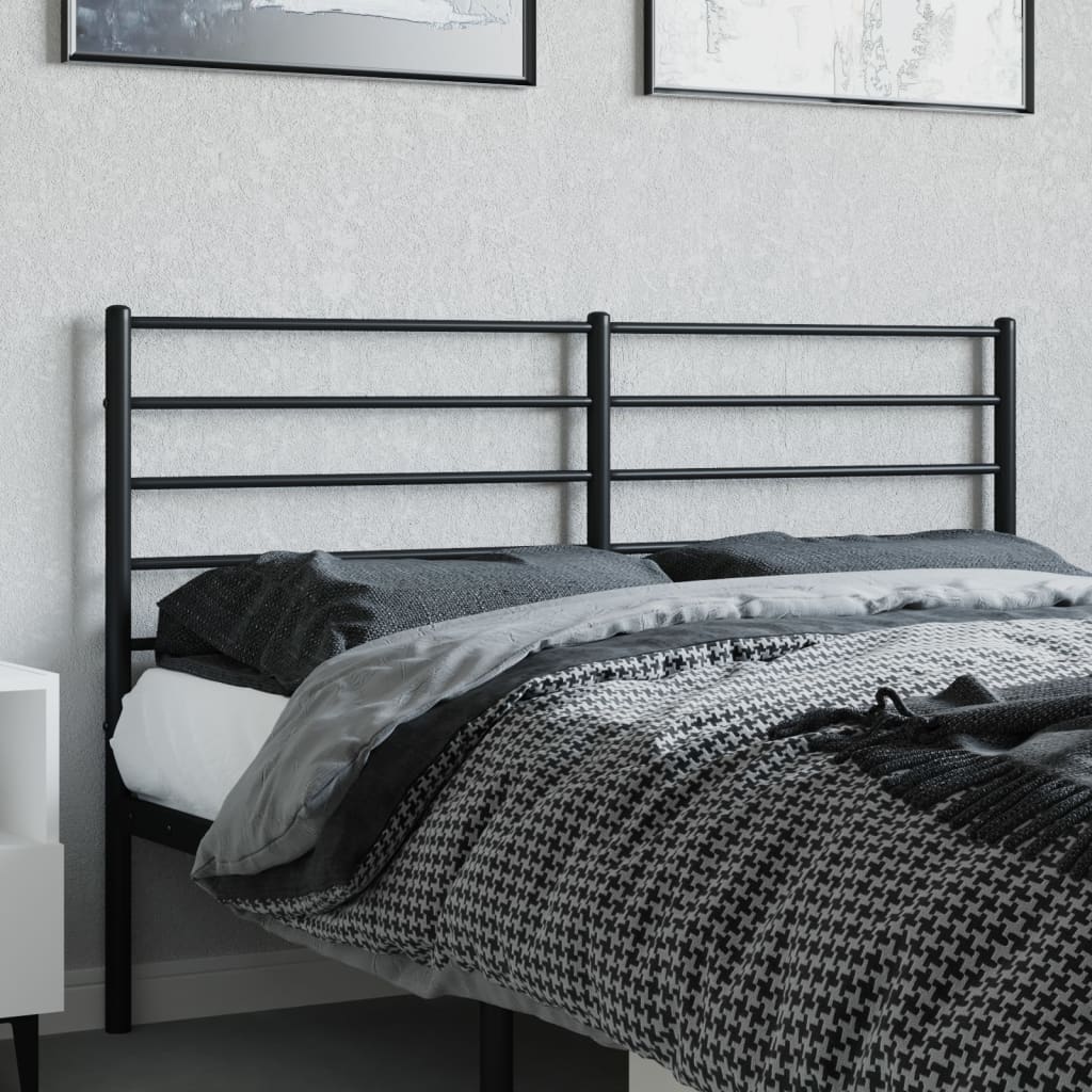 vidaXL Metallinen sängynpääty musta 140 cm