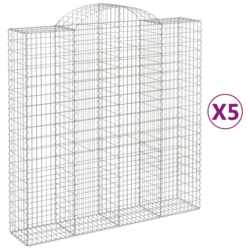 vidaXL Kaarevat kivikorit 5 kpl 200x50x200/220 cm galvanoitu rauta