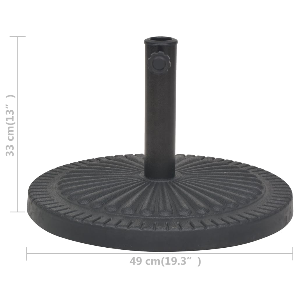 vidaXL Aurinkovarjon Alusta Hartsi Pyöreä Musta 14 kg