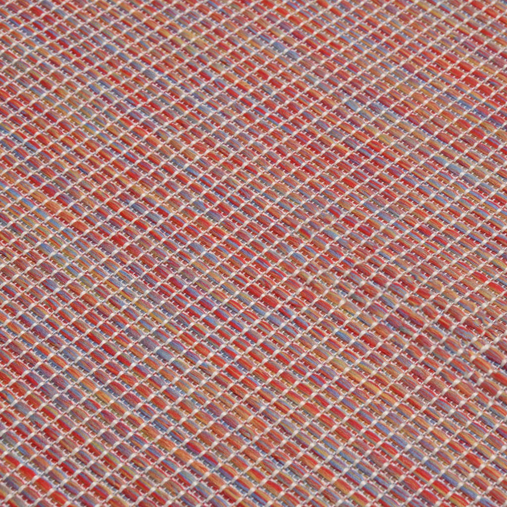 vidaXL Ulkomatto Flatweave 140x200 cm punainen