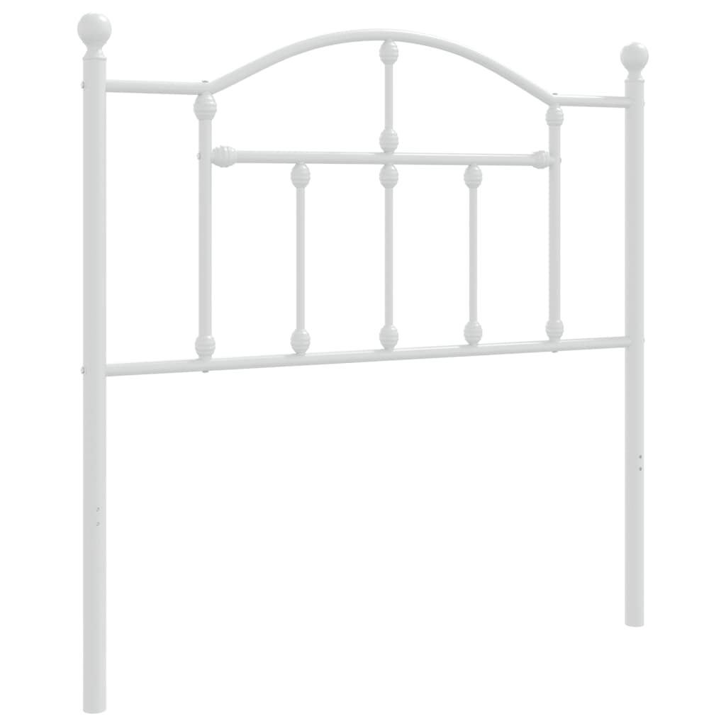 vidaXL Metallinen sängynpääty valkoinen 90 cm