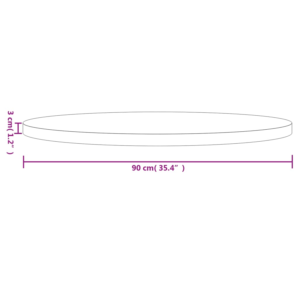 vidaXL Pöytälevy pyöreä valkoinen Ø90x3 cm täysi mänty