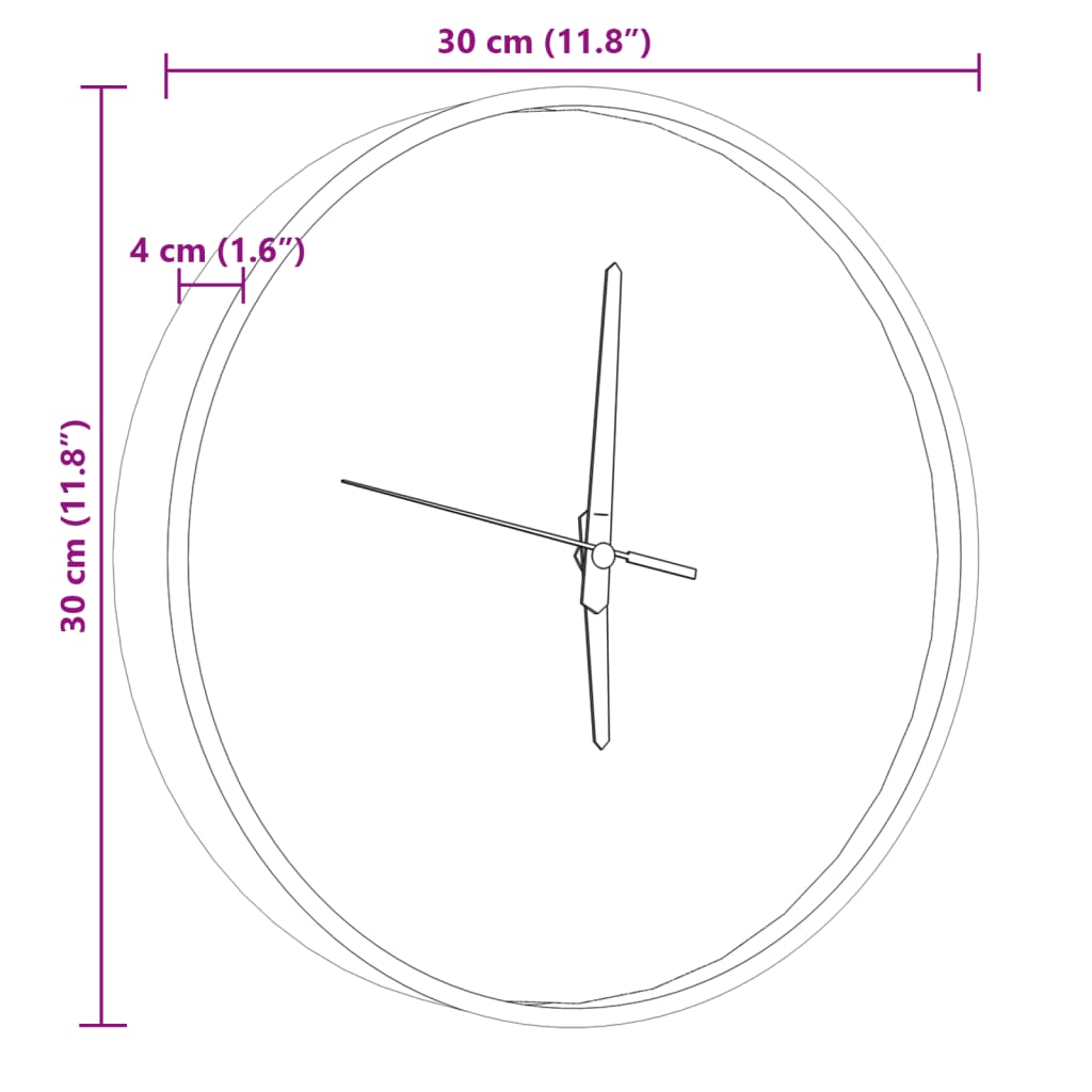 vidaXL Seinäkello valaistut numerot ja viisarit sininen Ø30 cm