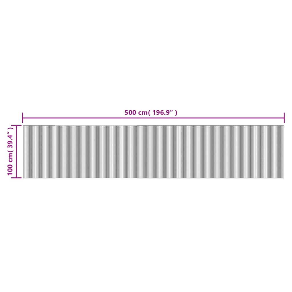 vidaXL Matto suorakaide tummanruskea 100x500 cm bambu