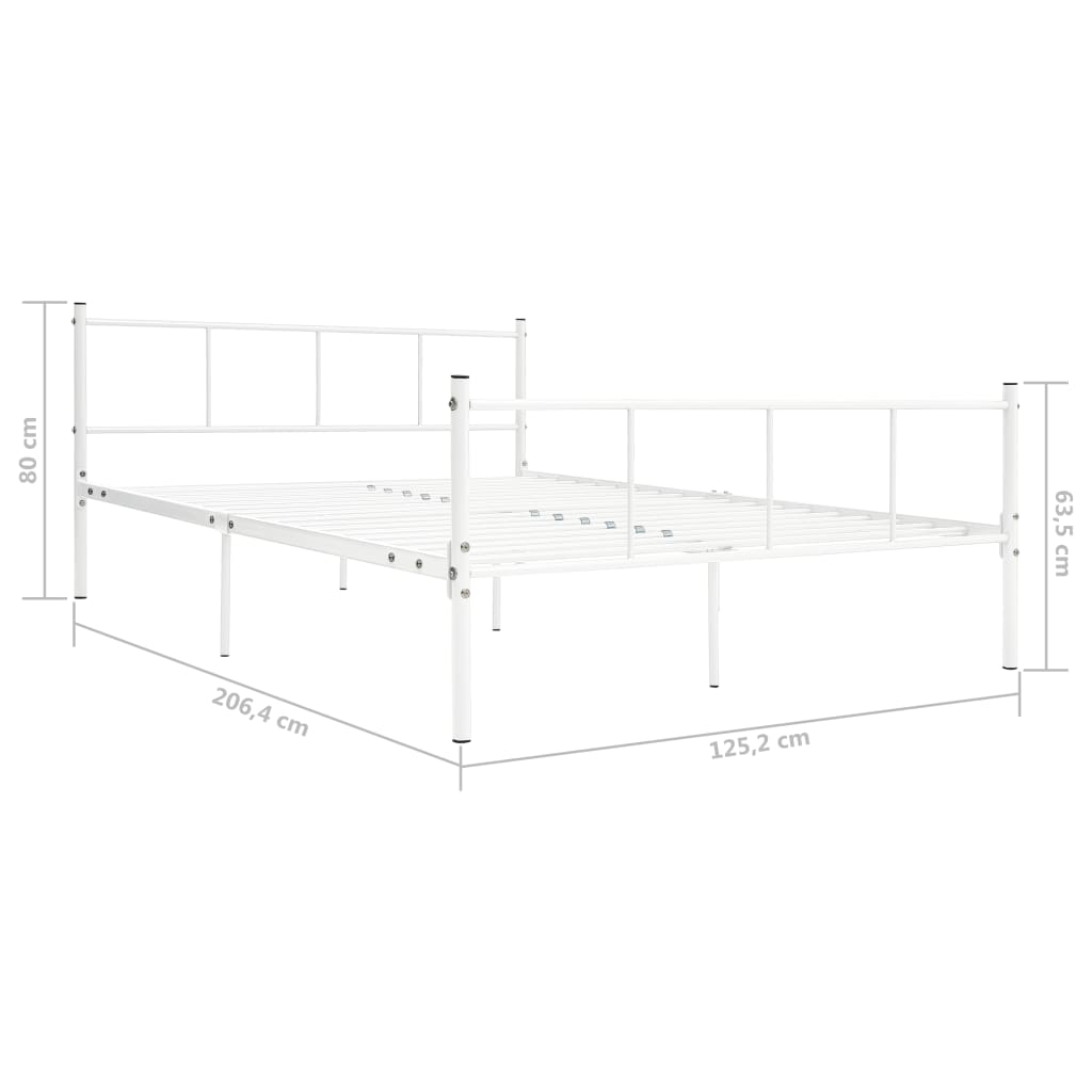 vidaXL Sängynrunko valkoinen metalli 120x200 cm