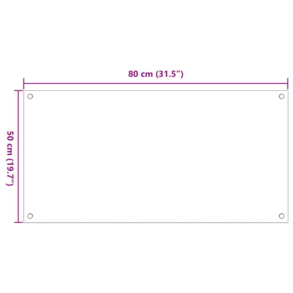 vidaXL Keittiön roiskesuojat 2 kpl läpinäkyvä 80x50 cm karkaistu lasi