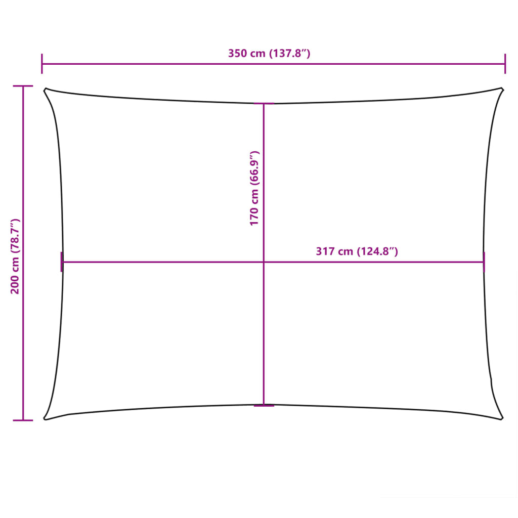 vidaXL Aurinkopurje Oxford-kangas suorakaide 2x3,5 m ruskea